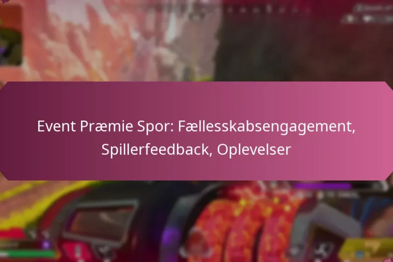 Event Præmie Spor: Fællesskabsengagement, Spillerfeedback, Oplevelser