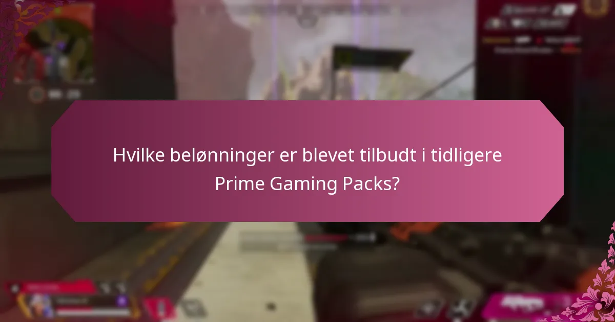 Hvilke bemærkelsesværdige genstande har været inkluderet i Prime Gaming Packs?